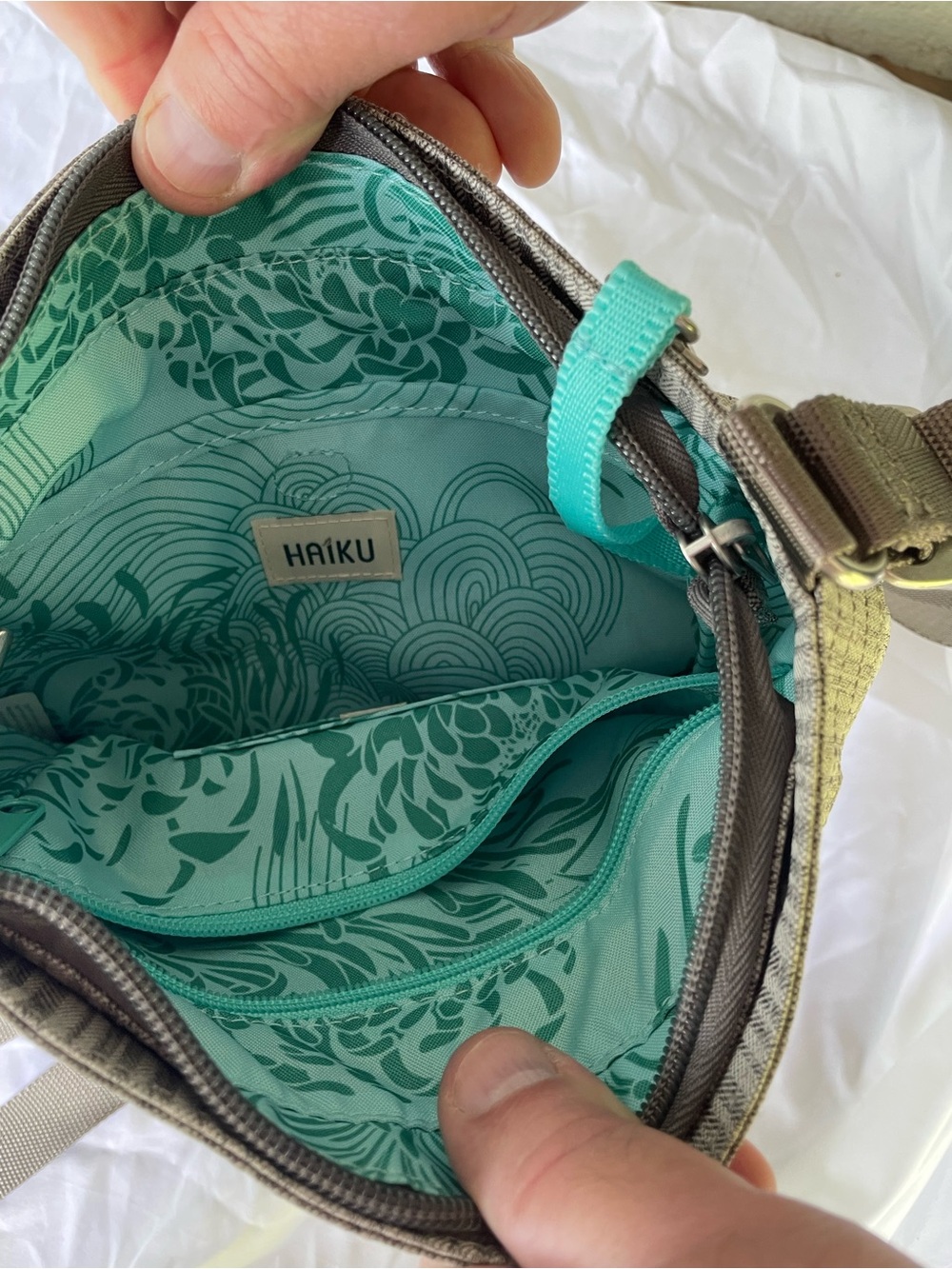 Gray/Cream Cargo Pocket Bag - Picture 3 of 5